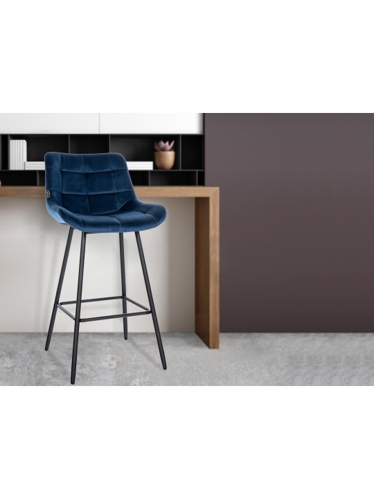 Taburete de bar Weston terciopelo, azul Taburete de bar Weston terciopelo, azul