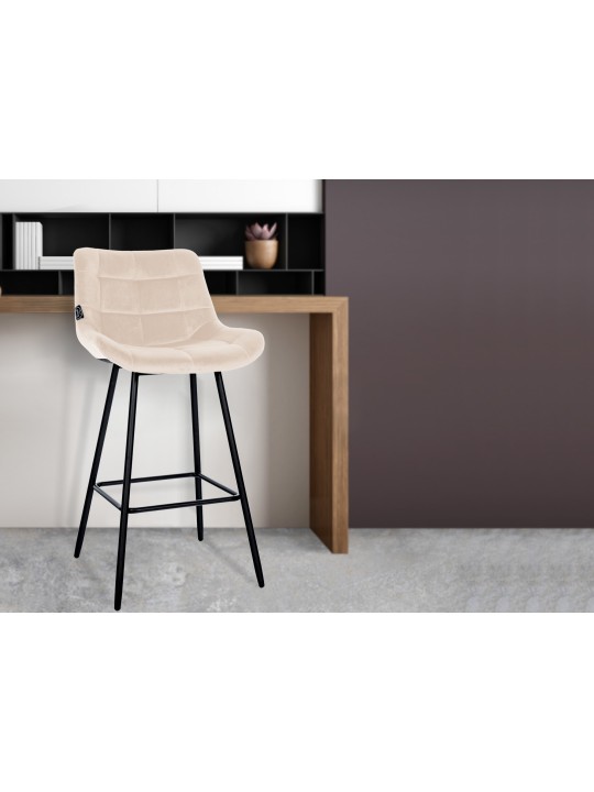 Taburete de bar Weston terciopelo, crema Taburete de bar Weston terciopelo, crema