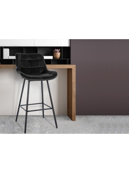 Taburete de bar Weston terciopelo, negro Taburete de bar Weston terciopelo, negro