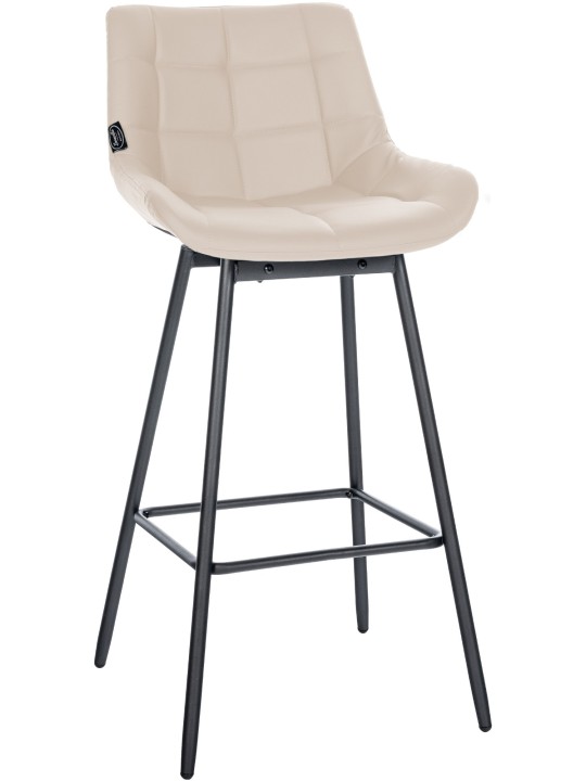 Taburete de bar giratorio Weston de piel sintética, crema