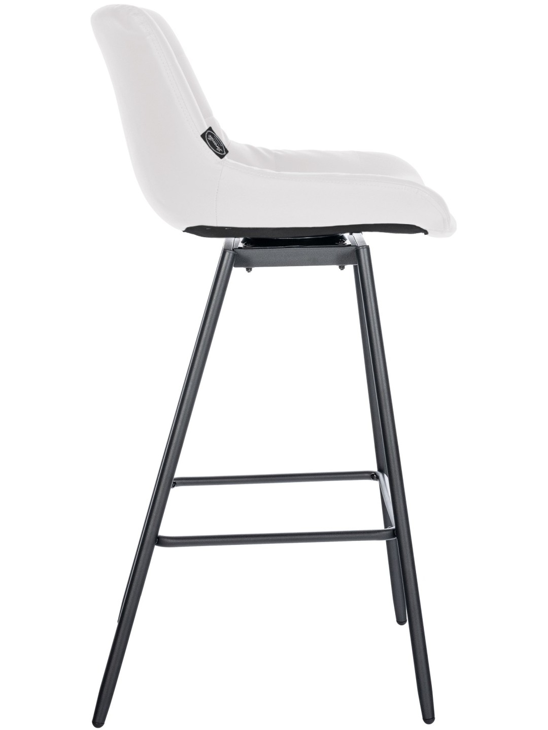 Taburete de bar giratorio Weston de piel sintética, blanco