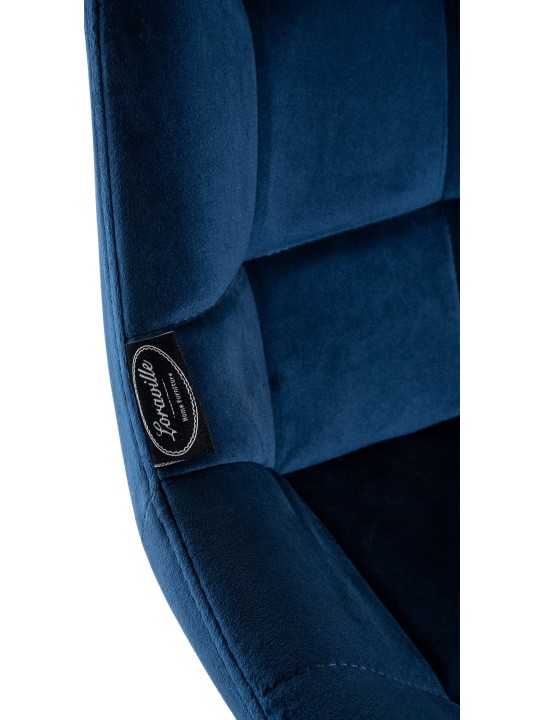 Taburete de bar giratorio Weston de terciopelo, azul