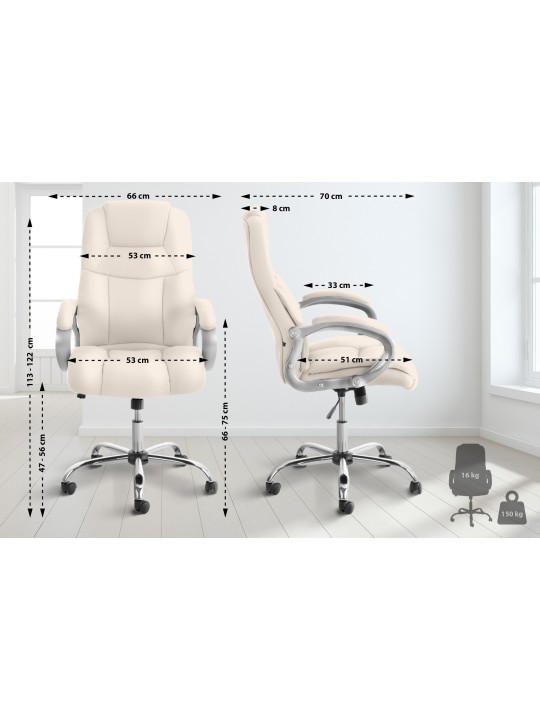 Silla de oficina BIG Apollo, crema