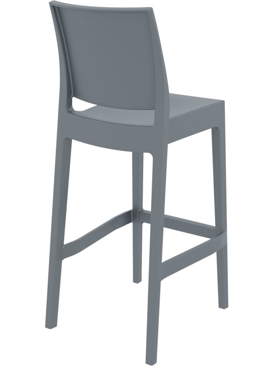 Juego de 2 taburetes de bar Maya, gris oscuro