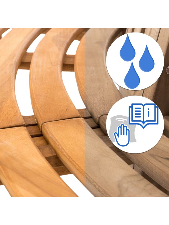 Banco arbol leming media caña 250 cm, teca