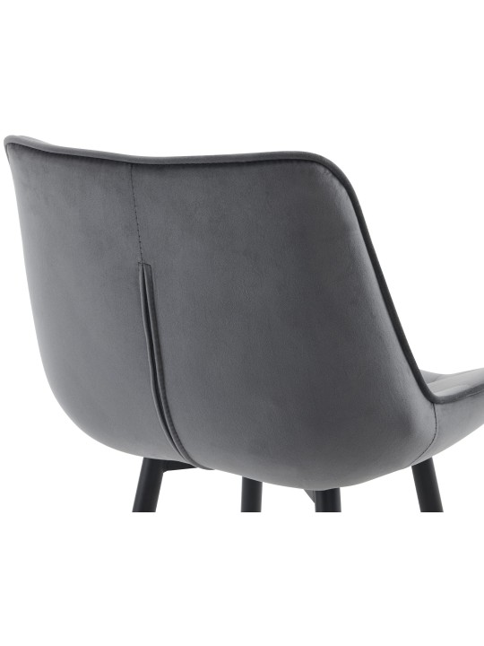 Taburete de bar Dartford terciopelo, gris oscuro