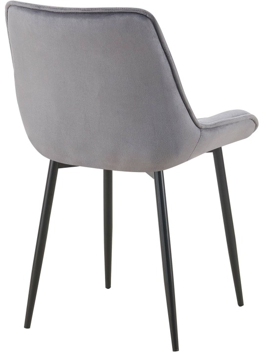 Silla de comedor de terciopelo Wallace, gris oscuro