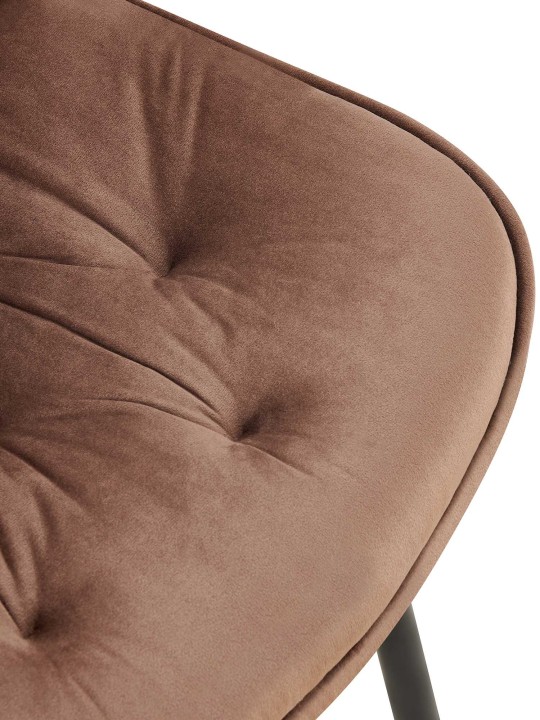 Silla de comedor de terciopelo Wallace, marrón