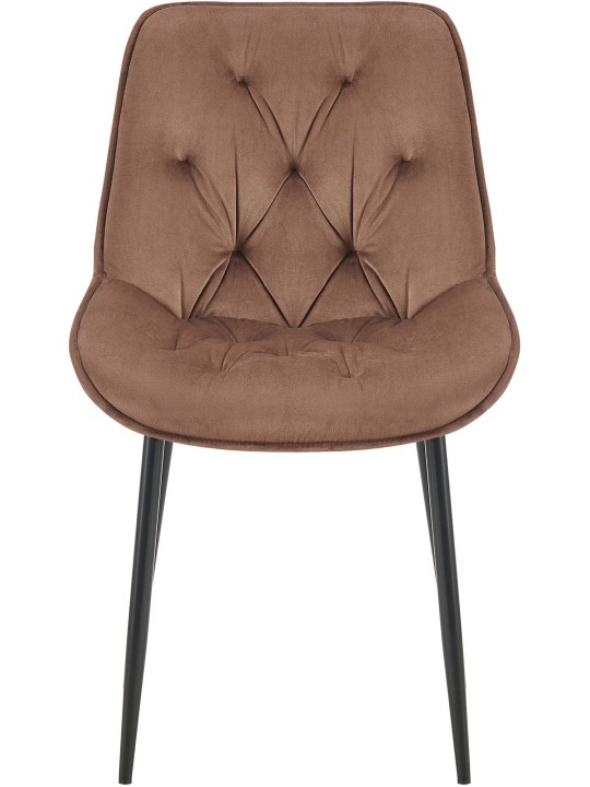 Silla de comedor de terciopelo Wallace, marrón