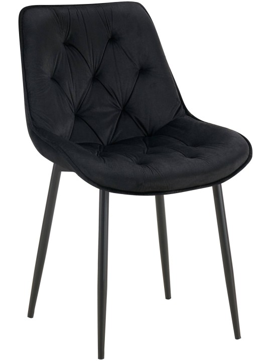 Silla de comedor de terciopelo Wallace, negro
