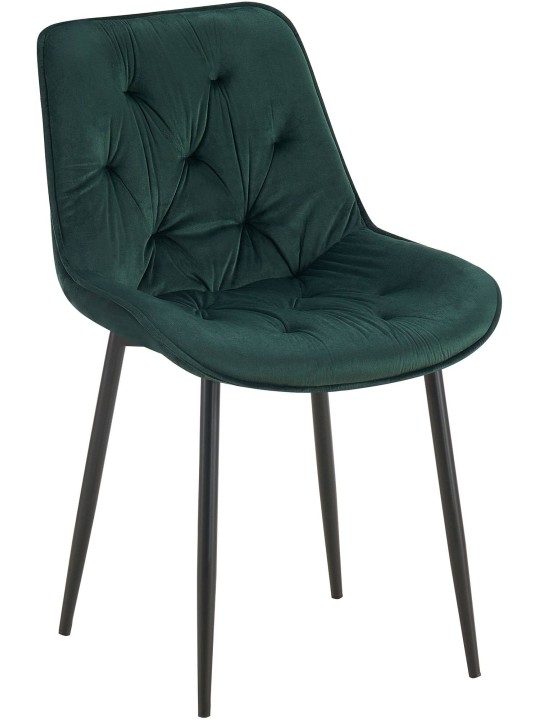 Silla de comedor de terciopelo Wallace, verde