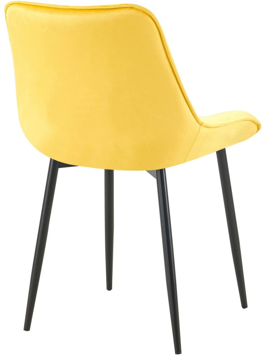 Silla de comedor de terciopelo Wallace, amarillo