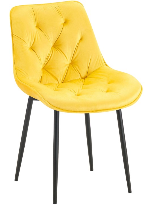 Silla de comedor de terciopelo Wallace, amarillo