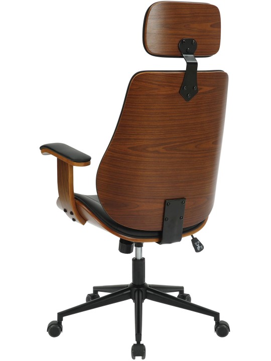 Silla de oficina Lugo polipiel, nogal/negro