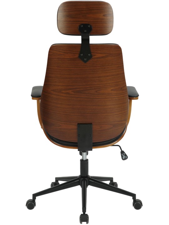 Silla de oficina Lugo polipiel, nogal/negro