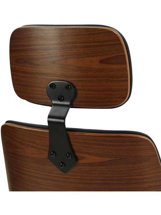 Silla de oficina Lugo polipiel, nogal/negro