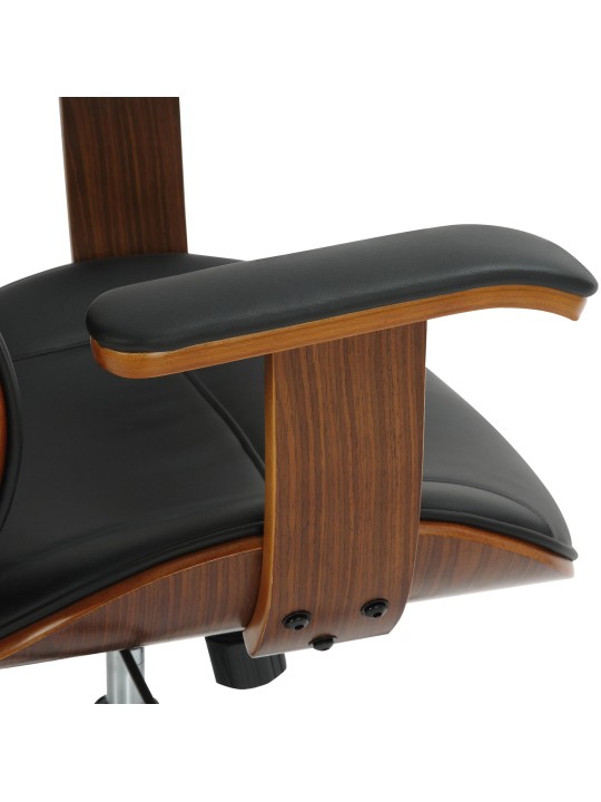 Silla de oficina Lugo polipiel, nogal/negro