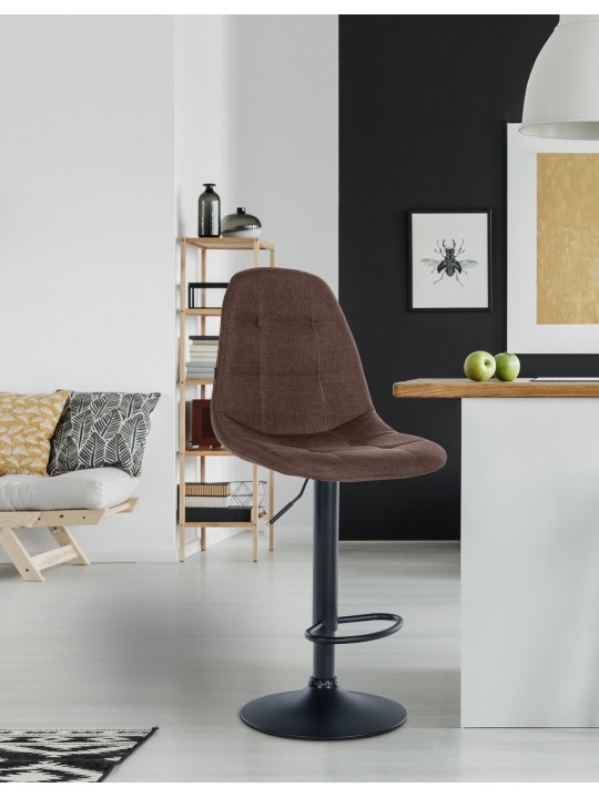 Taburete de bar Elmore tela B, marrón