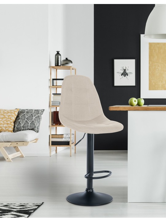 Taburete de bar Elmore tela B, crema