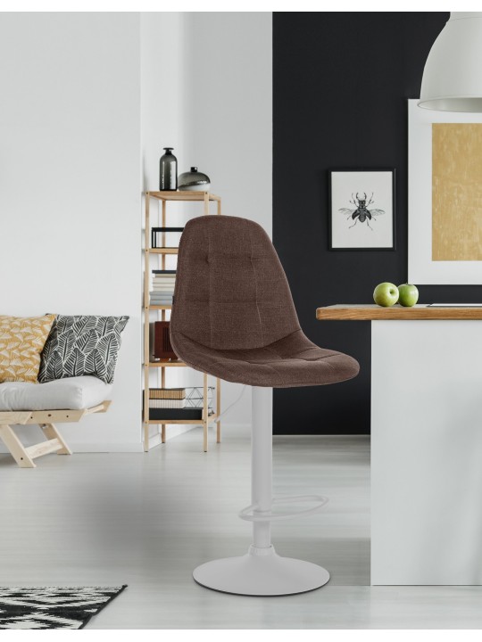 Taburete de bar Elmore tela W, marrón