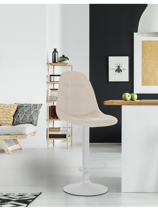 Taburete de bar Elmore tela W, crema Taburete de bar Elmore tela W, crema