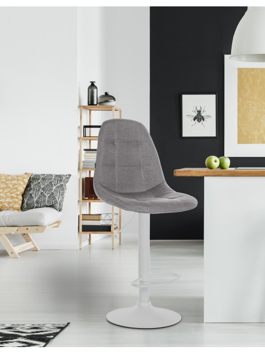 Taburete de bar Elmore tela W, gris