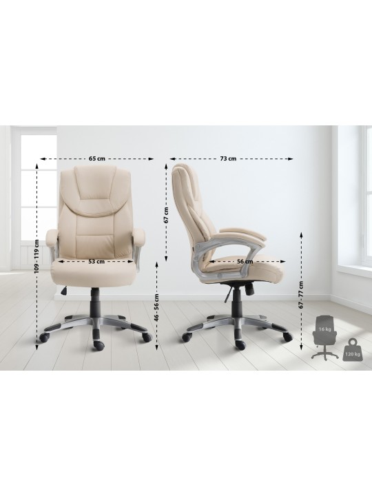 Silla de oficina Texas V2, crema