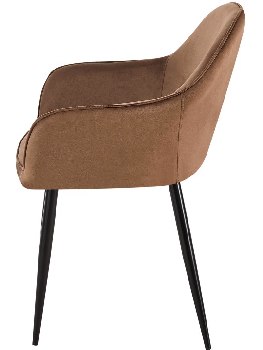 Juego de 2 sillas de comedor Boise terciopelo, marrón Juego de 2 sillas de comedor Boise terciopelo, marrón