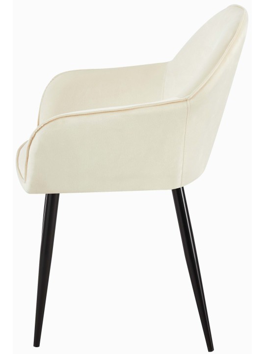 Juego de 2 sillas de comedor Boise terciopelo, crema