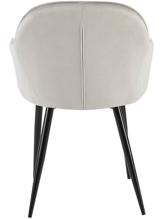 Juego de 2 sillas de comedor Boise terciopelo, gris