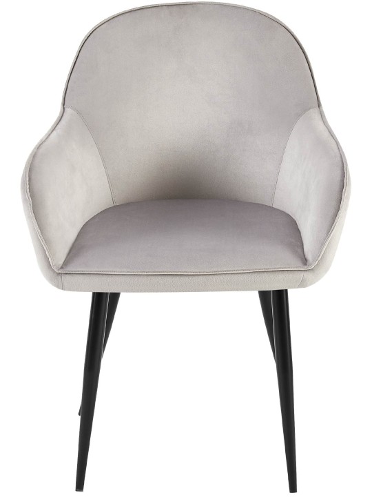 Juego de 2 sillas de comedor Boise terciopelo, gris