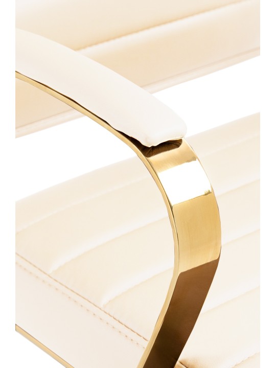 Silla de oficina Havana polipiel, crema