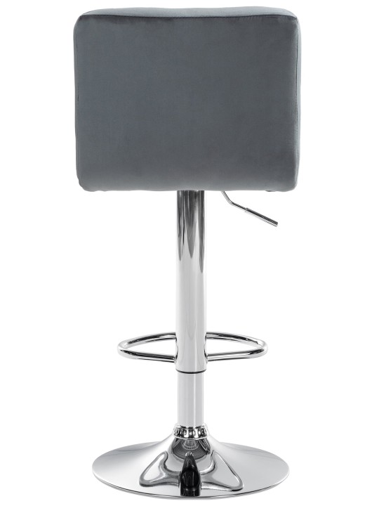 Taburete de bar Peru terciopelo cromo, gris oscuro Taburete de bar Peru terciopelo cromo, gris oscuro