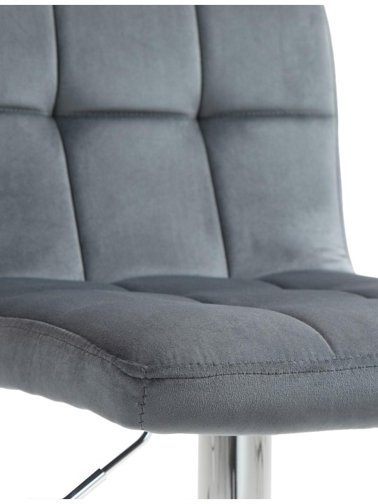 Taburete de bar Peru terciopelo cromo, gris oscuro Taburete de bar Peru terciopelo cromo, gris oscuro