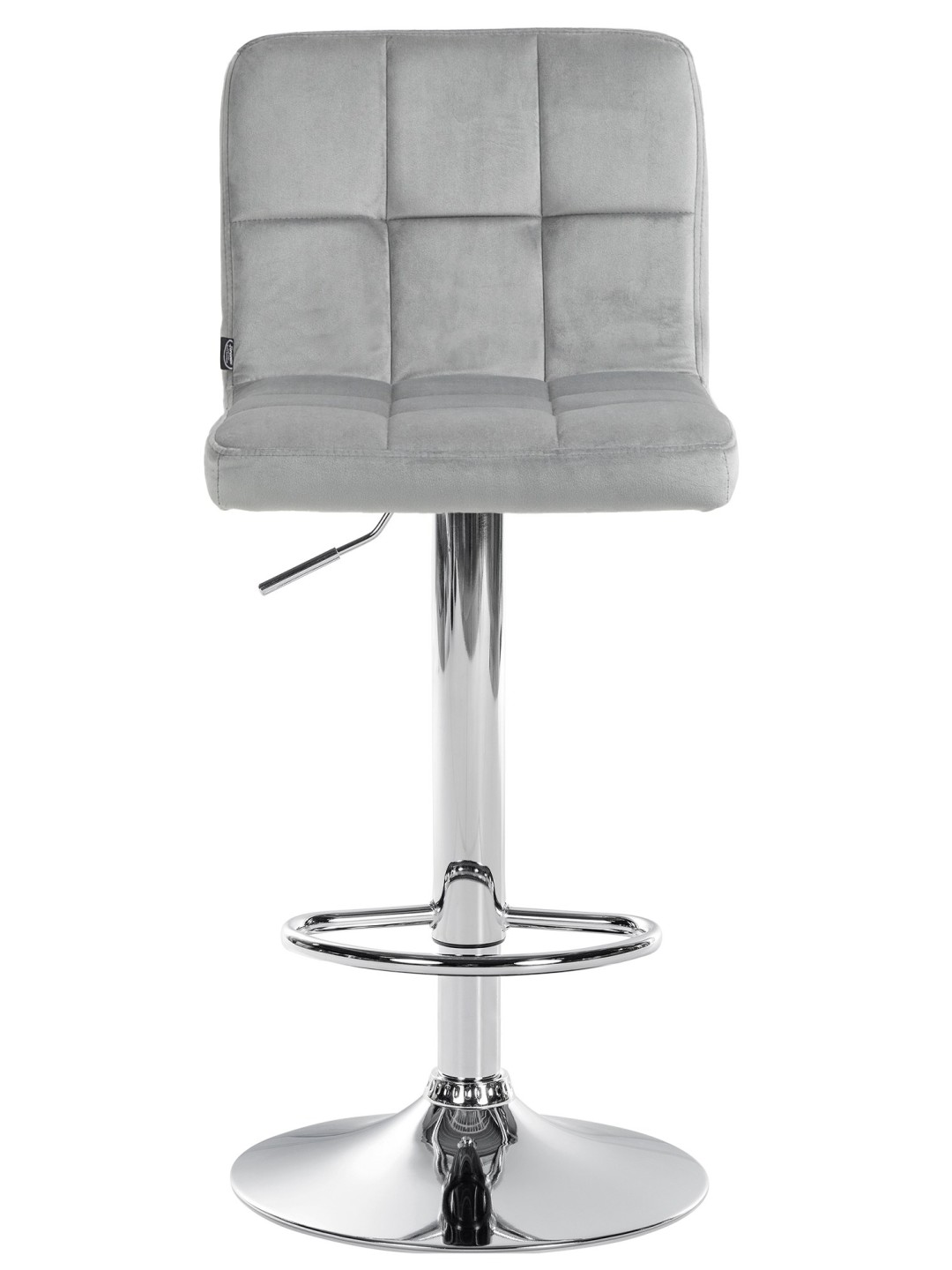 Taburete de bar Peru terciopelo cromo, gris