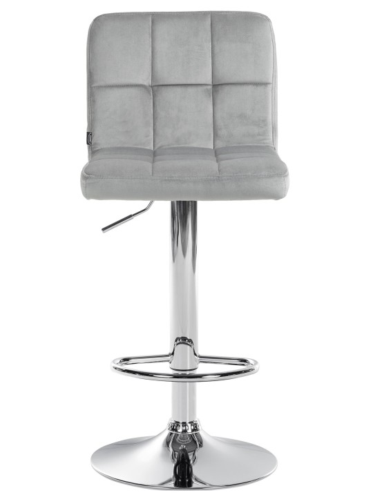 Taburete de bar Peru terciopelo cromo, gris Taburete de bar Peru terciopelo cromo, gris