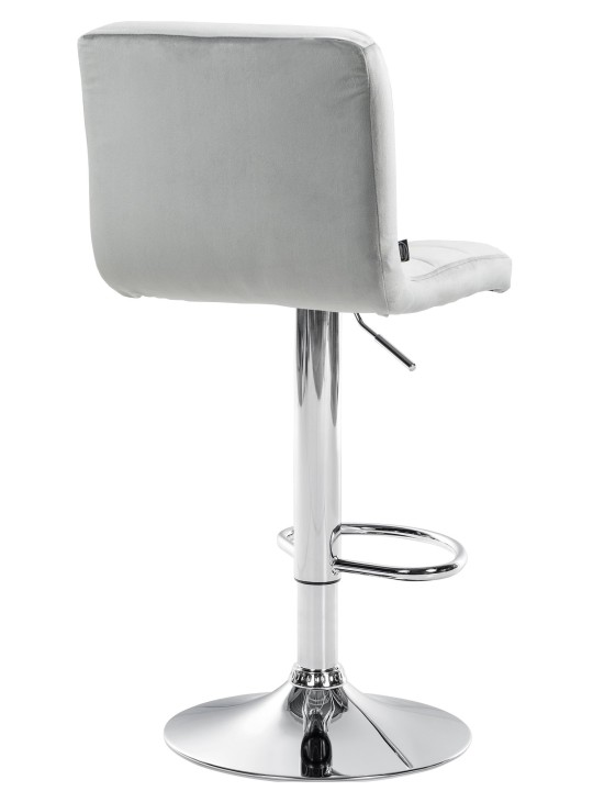 Taburete de bar Peru terciopelo cromo, gris Taburete de bar Peru terciopelo cromo, gris