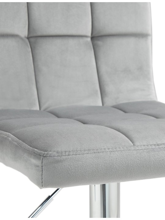 Taburete de bar Peru terciopelo cromo, gris Taburete de bar Peru terciopelo cromo, gris