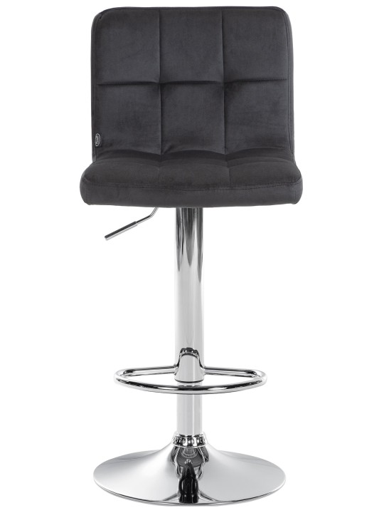 Taburete de bar Peru terciopelo cromo, negro Taburete de bar Peru terciopelo cromo, negro