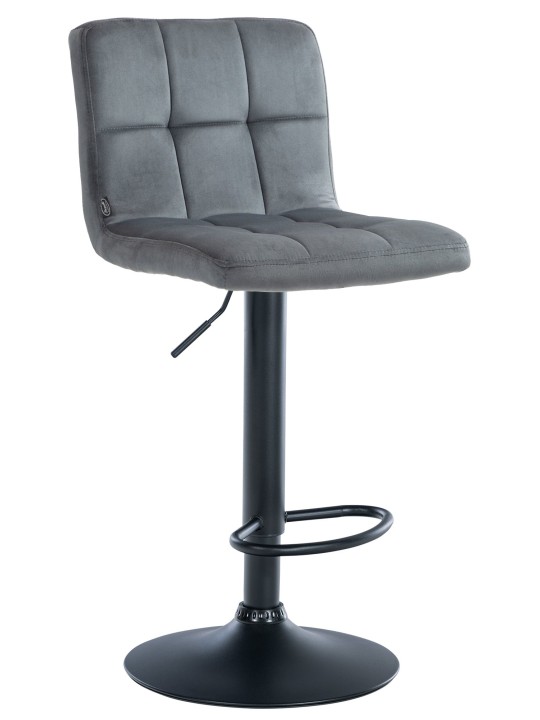 Taburete de bar Perú terciopelo, gris oscuro Taburete de bar Perú terciopelo, gris oscuro