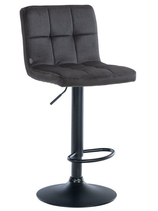 Taburete de bar Perú terciopelo, negro Taburete de bar Perú terciopelo, negro