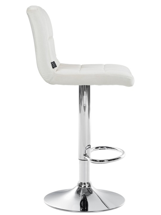 Juego de 2 taburetes de bar Perú terciopelo cromado, crema