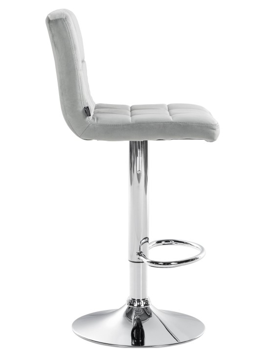 Juego de 2 taburetes de bar Perú terciopelo cromado, gris