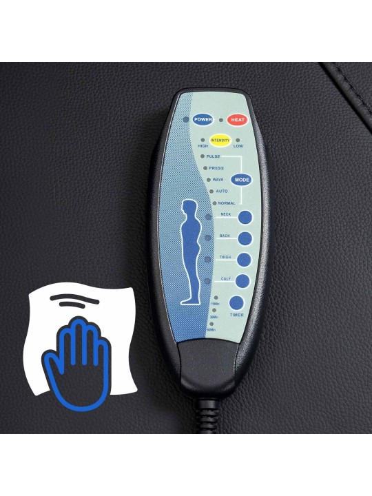 Sillón Galena con función de masaje de cuero auténtico, negro Sillón Galena con función de masaje de cuero auténtico, negro