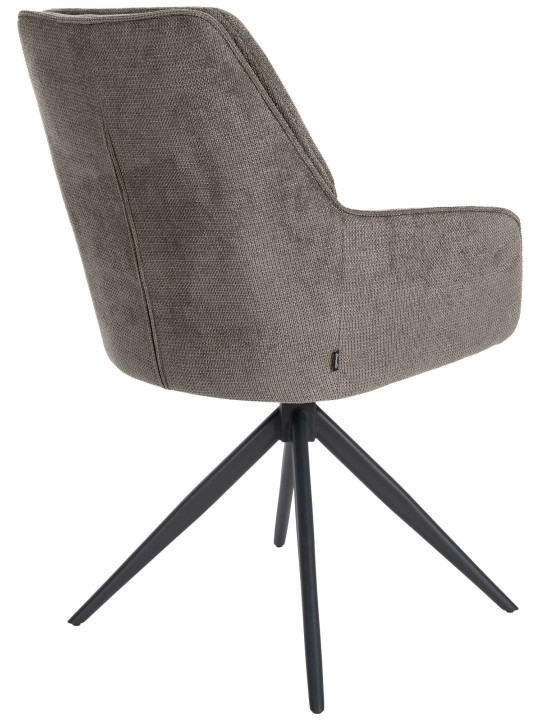 Silla de comedor Jules tela, gris oscuro