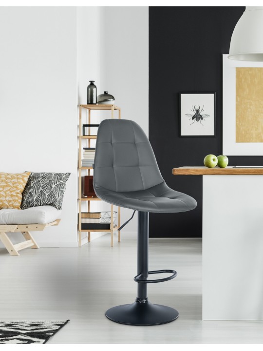 Taburete de bar Elmore piel sintética B, gris Taburete de bar Elmore piel sintética B, gris