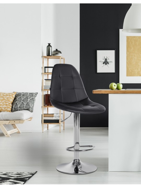 Taburete de bar Elmore símil piel C, negro Taburete de bar Elmore símil piel C, negro