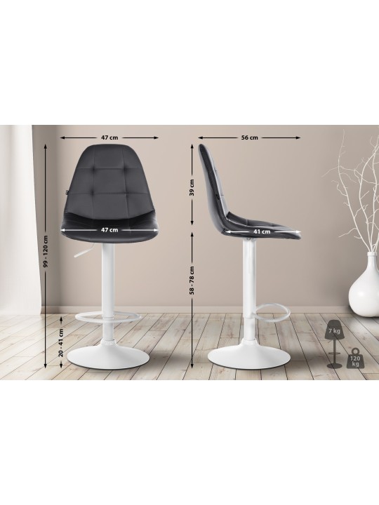 Taburete de bar Elmore piel sintética W, negro Taburete de bar Elmore piel sintética W, negro