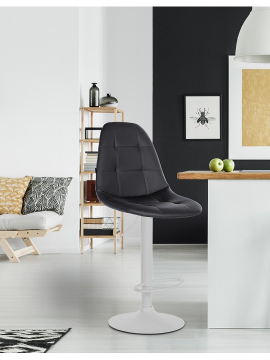 Taburete de bar Elmore piel sintética W, negro Taburete de bar Elmore piel sintética W, negro