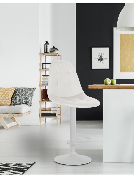 Taburete de bar Elmore piel sintética W, blanco Taburete de bar Elmore piel sintética W, blanco